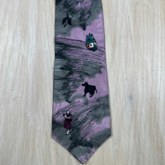 American Film Classics Wizard of Oz 1992 Silk Men's Neck Tie Dorthy Tornado - Picture 3 of 13